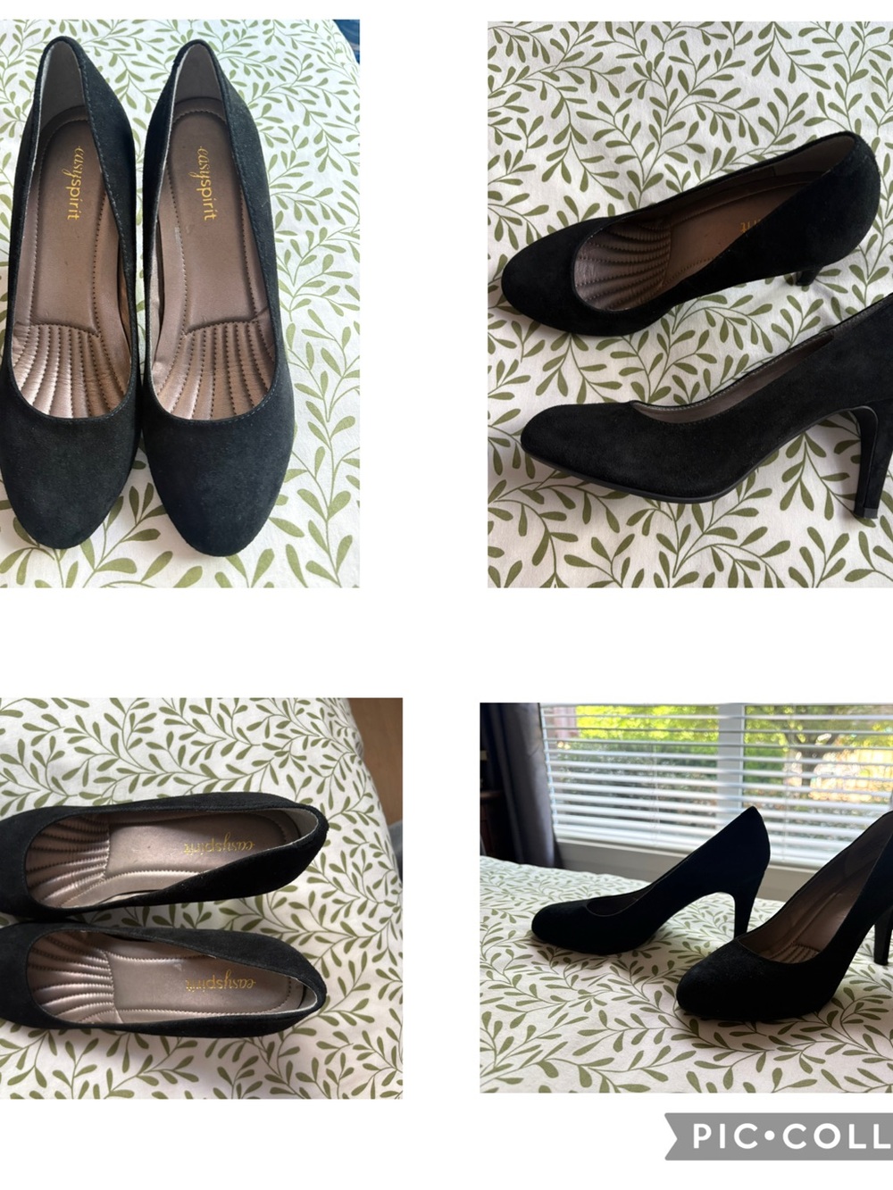 Black Suede Rounded Toe Pump
